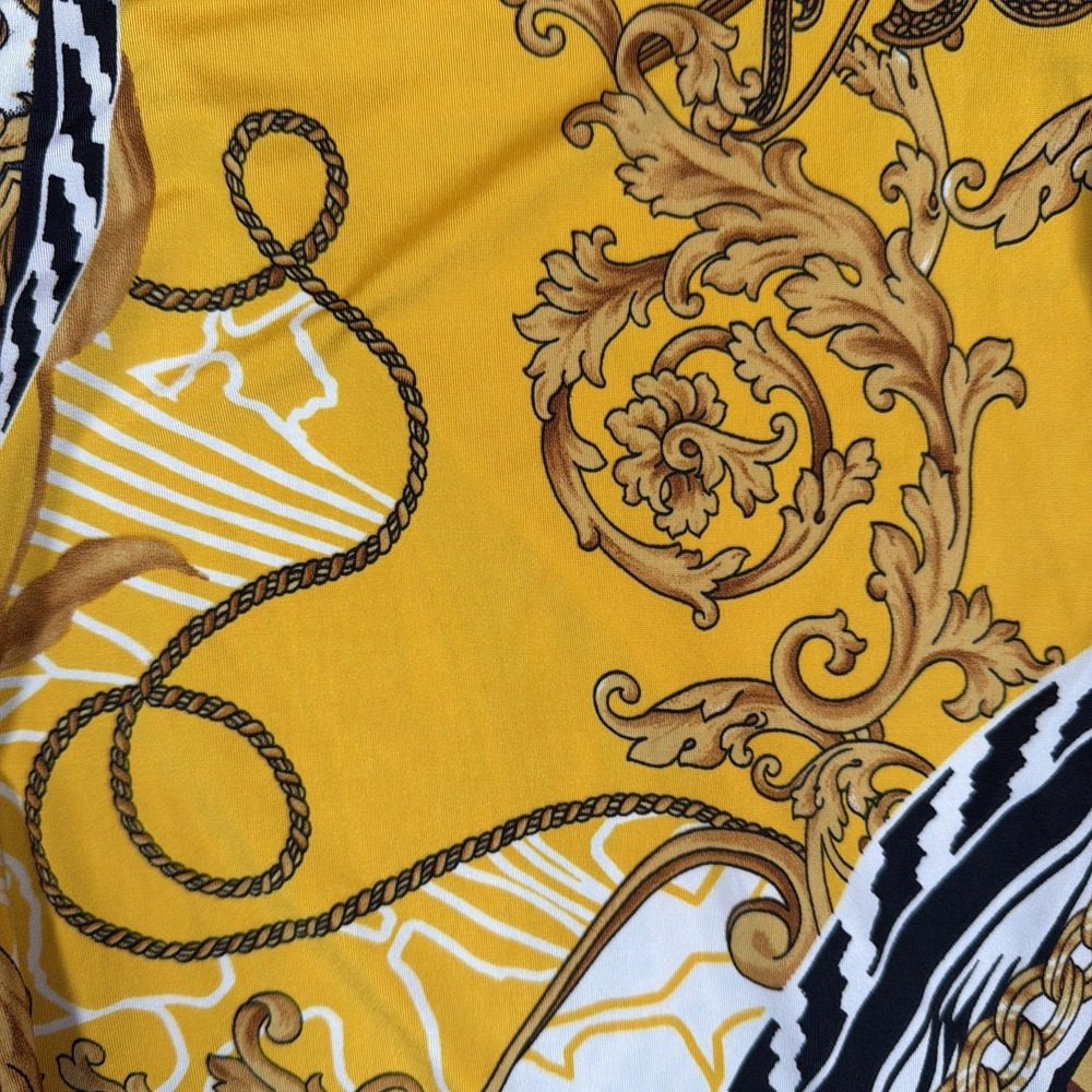 Madrag Made USA Plus Size 1X Baroque Chain Print Layer Kimono Cover Up Duster - Picture 5 of 9